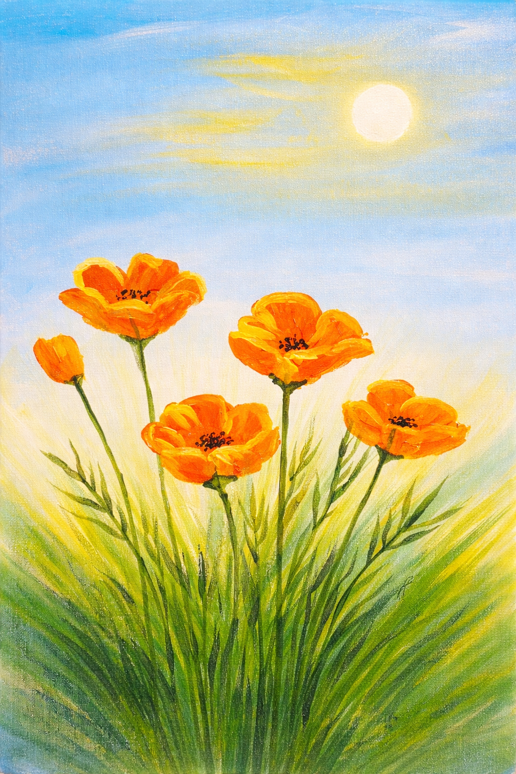 California Poppies Guided Painting by The Beach