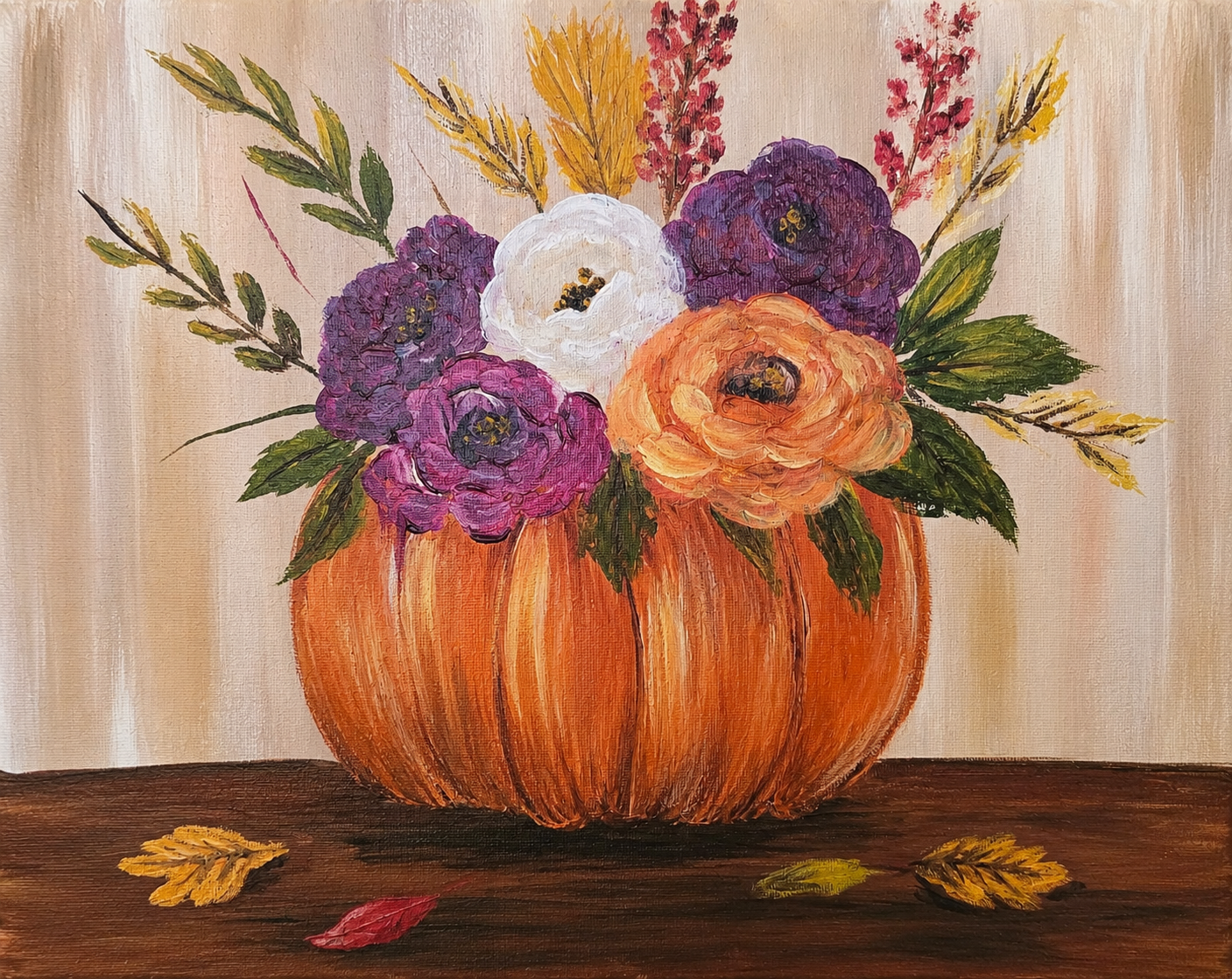 Autumn Bouquet in Pumpkin Vase